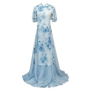 花尖古典舞身韵新中式旗袍纱衣飘逸裤裙中国舞民族舞蹈演出练功服