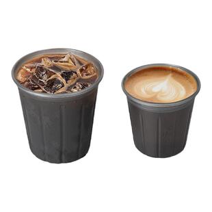 喇叭花360ml小容量咖啡杯一次性PP塑料注塑磨砂可用冷热饮奶茶杯