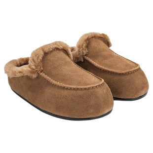 SGIRL TWTW包头平底半拖鞋女2025秋冬加绒休闲一脚蹬穆勒毛毛鞋