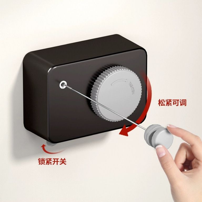 隐形晾衣绳晾衣服神器绳子室内免打孔卫生间隐形伸缩阳台钢丝绳架