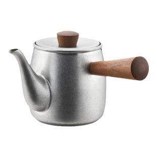 日本制宫崎制作所磨砂小茶壶不锈钢日式单人冲泡茶器急须带过滤网