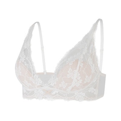 蕾丝内衣女薄款小胸不空杯法式性感深v收副乳无钢圈文胸2025新款