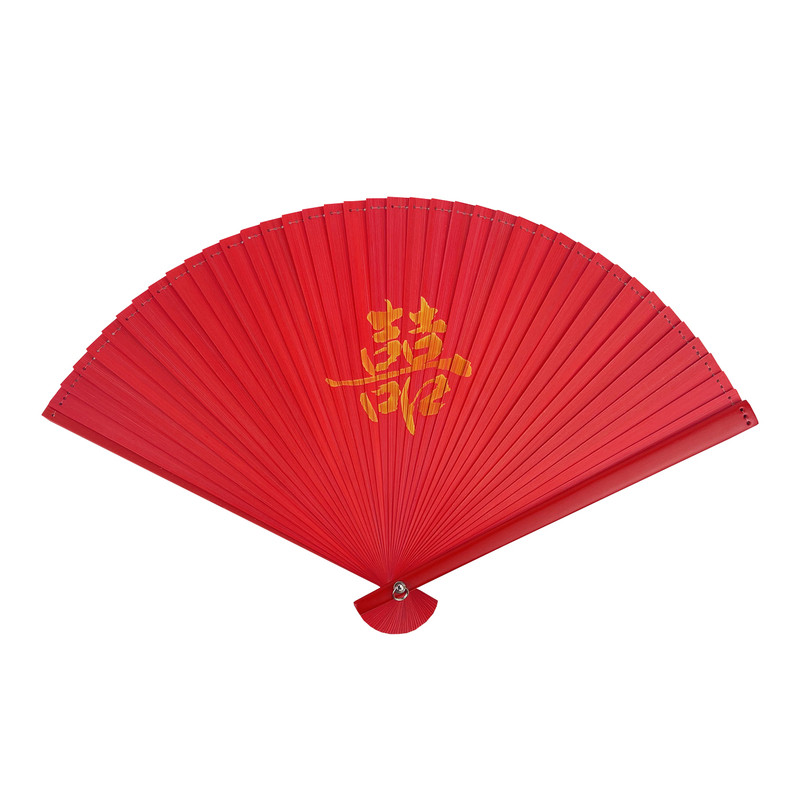 结婚红色扇子新娘晨袍喜扇婚礼