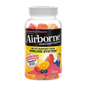 美国直邮 Airborne复合维生素C咀嚼软糖VC混合水果味增加免疫75粒