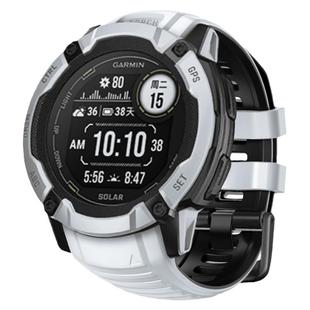 适用garmin佳明Instinct 2X智能手表官方款硅胶表带本能2X太阳能户外双色硅胶运动腕带雪峰白男女替换配件
