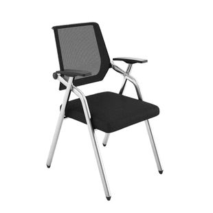 折叠培训椅带桌板人体工学椅公司谈话会议椅职员久坐护腰办公椅子
