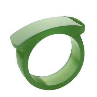 念玉珠宝和田玉戒指环天然碧玉马鞍戒指男款平边透绿无黑点带证书