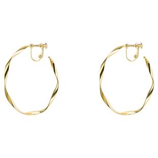 金色耳圈螺旋耳夹女轻奢高级小众夸张耳环无耳洞个性百搭大圈耳饰