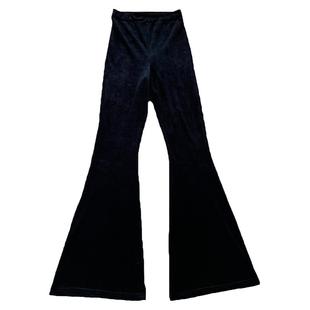 加绒长裤子女高个秋冬金丝绒潮ins港风大码胖M高腰显瘦黑色喇叭裤