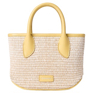 OMENTAR欧蒙特木马菜篮子包拉菲草编织包春秋度假通勤手提斜挎包