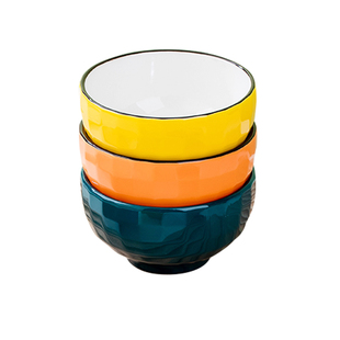 碗家用新款米饭碗家庭区分个人彩色陶瓷碗创意高颜值面碗餐具套装