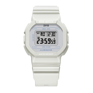 zgo正港手表女款学生初中高中简约小方块只看时间运动防水电子表