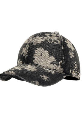 设计师款破洞印花棒球帽男女同款