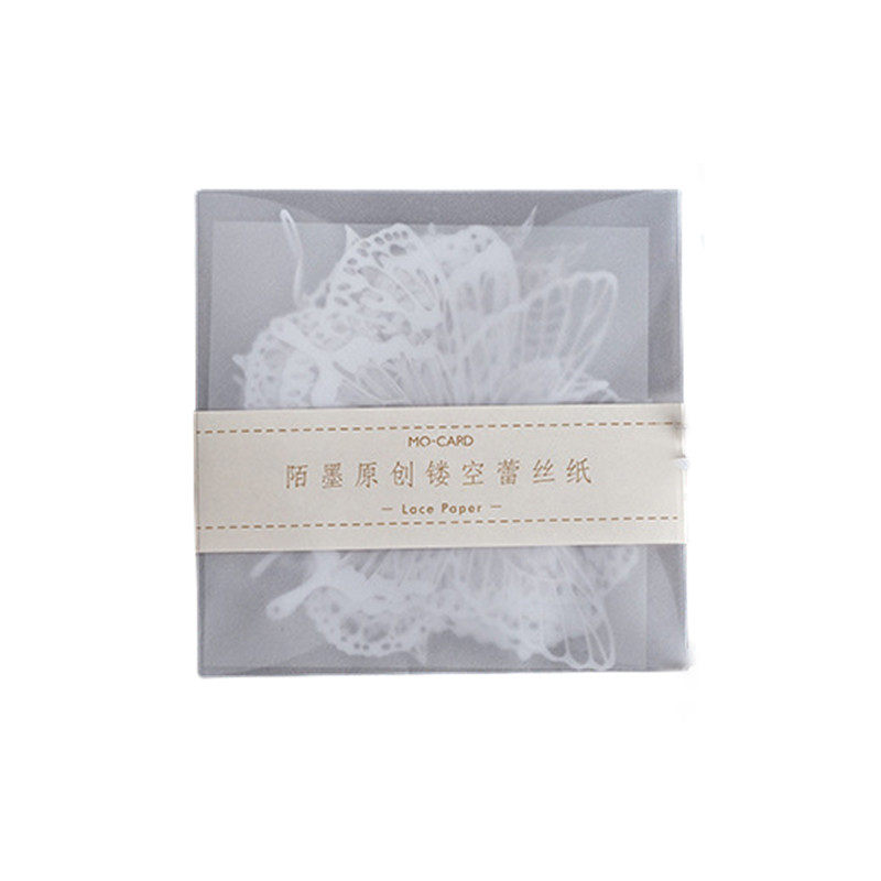 背景纸镂空蕾丝盐系复古手账纯白