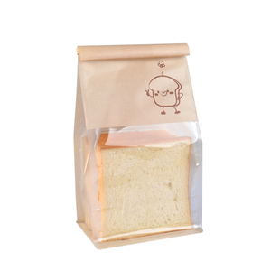 吐司面包包装袋450g水立方切片烘焙卷边铁丝封口250克牛皮纸袋子