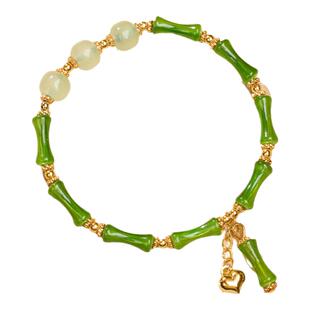 杭州灵隐橄榄玉竹节手串上岸平安好运招桃花节节高手链正品