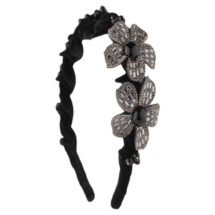 花坞里高级感丝绒立体花朵发箍女2026新款高颅顶水钻头箍发卡洗脸