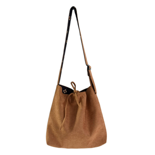 斜挎双面国风百搭柔软麂皮绒单肩宝相花复古斜挎包原创肩带可调节