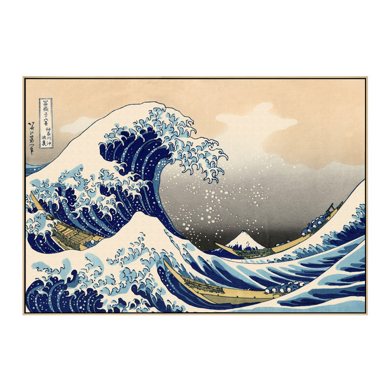 日式和风神奈川冲浪里料理店挂画日本浮世绘客厅寿司店酒店装饰画
