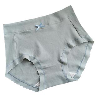 大码胖mm纯棉内裤200斤螺纹大弹力中高腰甜美舒适女士三角底裤