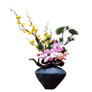 新中式陶瓷复古花瓶摆件高级感禅意插花家居客厅玄关民宿酒店装饰