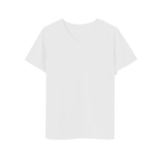 纯棉V领短袖t恤女宽松百搭体恤2025春夏季深领打底衫小众白色上衣