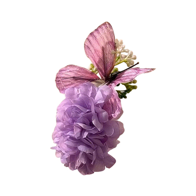 紫色仿真蝴蝶花朵发夹女2026新款