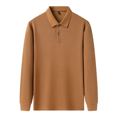 恒源祥男士含棉透气纯色长袖t恤