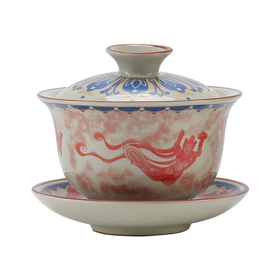 敦煌飞天汝窑茶杯文创茶具