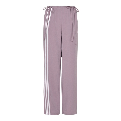 adidas阿迪达斯三叶草三条纹缎带运动裤2026夏女梭织长裤  KY5689