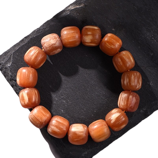 玄同琥珀木老型珠手串东北沉香全满油松明子透光手链全玉化文玩