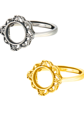 复古简约男女圆形戒指空托配件