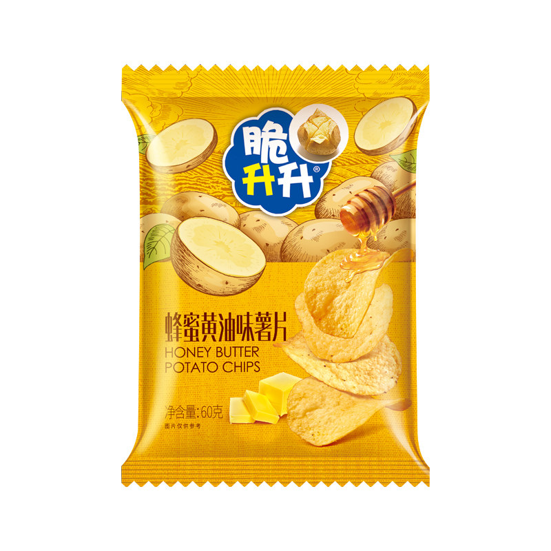 脆升升蜂蜜黄油薯片60g休闲食品追剧必备零食网红食品脆生生薯条