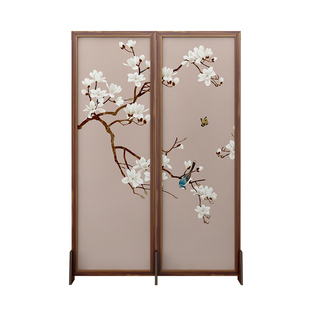 中式正对入户门屏风隔断客厅2023年新款遮挡床边折叠移动现代简约