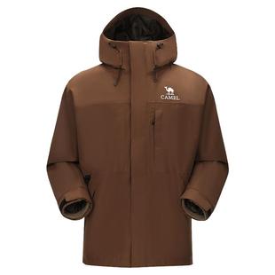 骆驼女装冲锋衣三合一外套2025春秋新款抓绒内胆防水休闲外套夹克