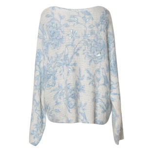 罗衣慵懒马海毛花卉毛衣内搭女秋冬宽松绵羊毛弹力针织衫13096