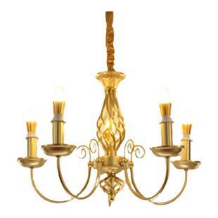 欧式铁艺铜色温馨吊灯客厅餐厅卧室过道楼梯间简约复古蜡角灯饰