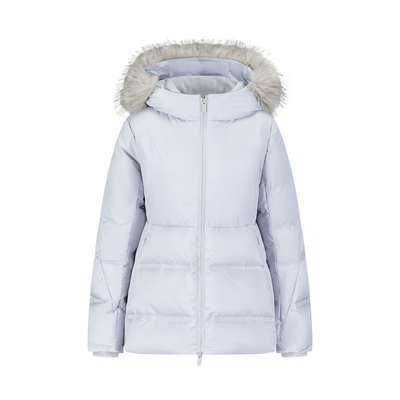 RARN五格大毛领羽绒服女2025冬季新款收腰显瘦中长款加厚连帽外套