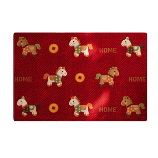 红色入户门地垫喜庆马年防滑脚垫2026新款高级感耐脏除尘玄关地毯