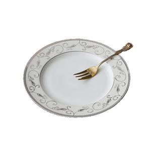 北欧风格工艺花边陶瓷西餐盘 会所家居下午茶点糕点平盘圆盘 瑕疵