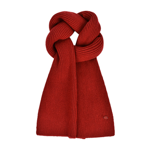 蓝色100%纯羊毛针织围巾男女冬季保暖韩系百搭情侣围脖高级感加大