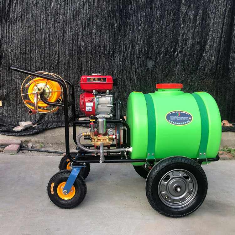 厂家直供160L大轮胎推车式果园打药机 手推式汽油农用喷雾机