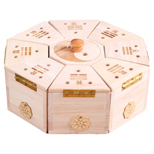 艾灸盒九宫八卦艾灸仪木质多面体中医专用按摩温熏调理器贴合腰腹