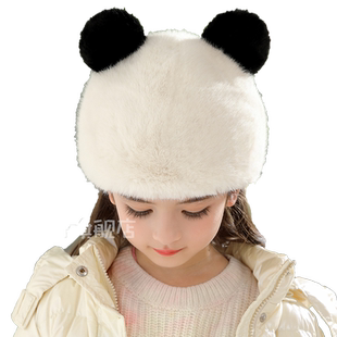 可爱软妹小熊耳朵帽毛绒儿童亲子猫耳朵保暖百搭冬季帽子女学生
