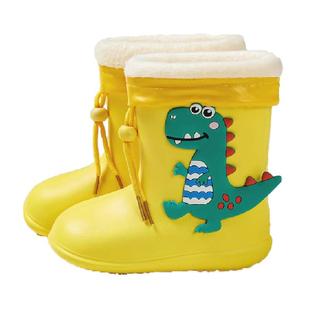 幸福玛丽秋冬季儿童加绒雨鞋男童女童雨靴防滑宝宝水鞋胶鞋雨靴