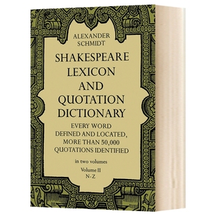 莎士比亚词典2 英文原版 Shakespeare Lexicon and Quotation Dictionary Vol 2 英文版进口原版英语书籍