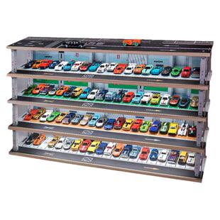 1:64车模停车场风火轮玩具小汽车收纳架适用多美卡模型展示柜防尘