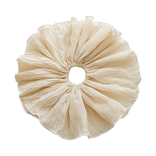 超大号褶皱网纱大肠发圈女高级感半扎发发绳2025新款头花头饰发饰