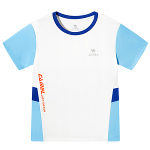 小骆驼童装夏儿童速干衣2024新款冰丝中大童运动上衣男童短袖t恤