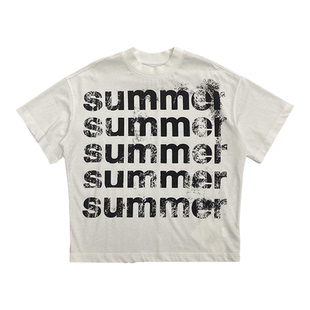 edo1一度童装26春夏新款儿童慵懒字母印花短袖T恤宽松百搭上衣潮